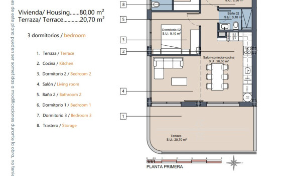 2 Schlafzimmer Penthouse-Wohnung in Los Alcázares - GV58544 - 18