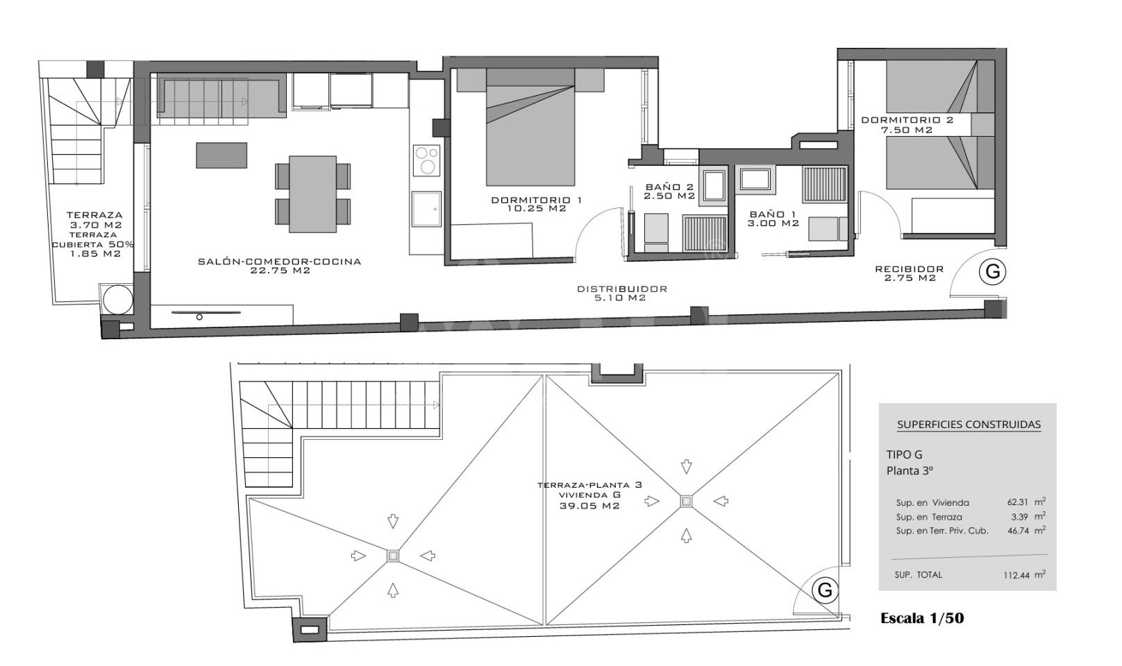 2 bedroom Penthouse in Santa Pola - EB112730 - Photo 1
