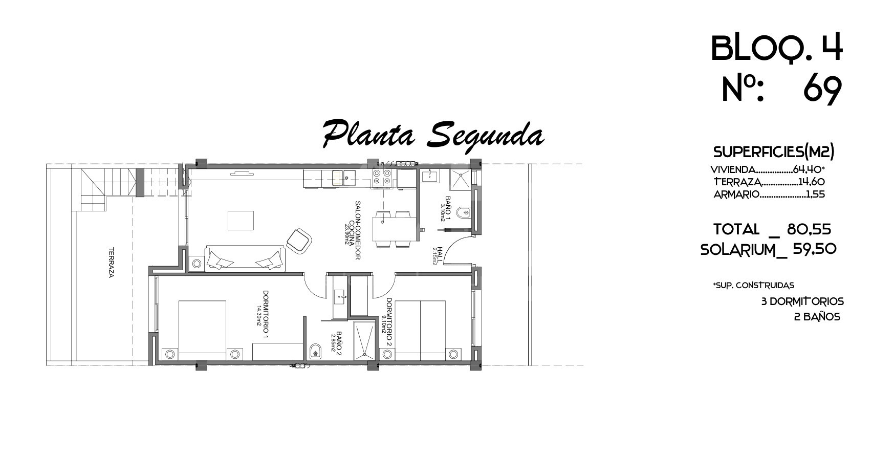 Penthouse cu 2 dormitoare în Guardamar del Segura - CN129524 - Imagini 1