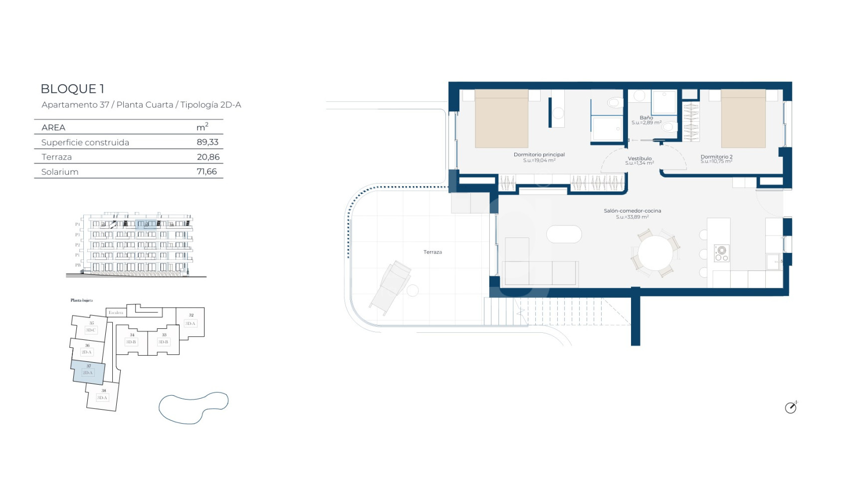 Penthouse cu 2 dormitoare în Murcia - SM135278 - Imagini 1