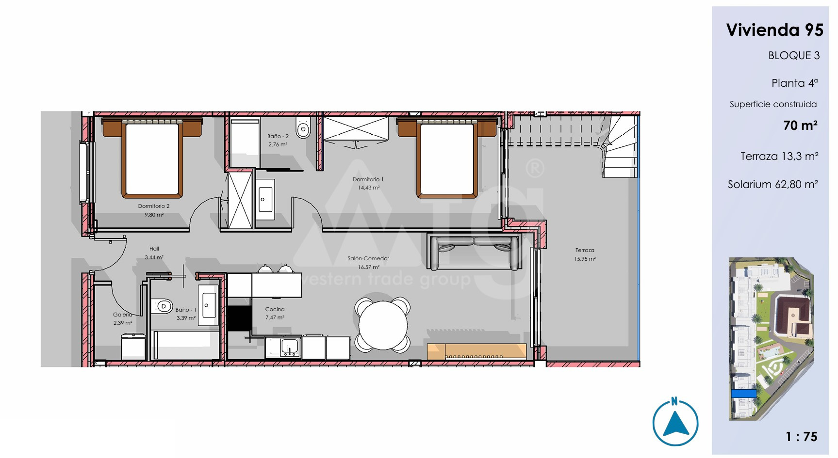 Penthouse   v Guardamar del Segura, 2 ložnice - CN135816 - Foto 1