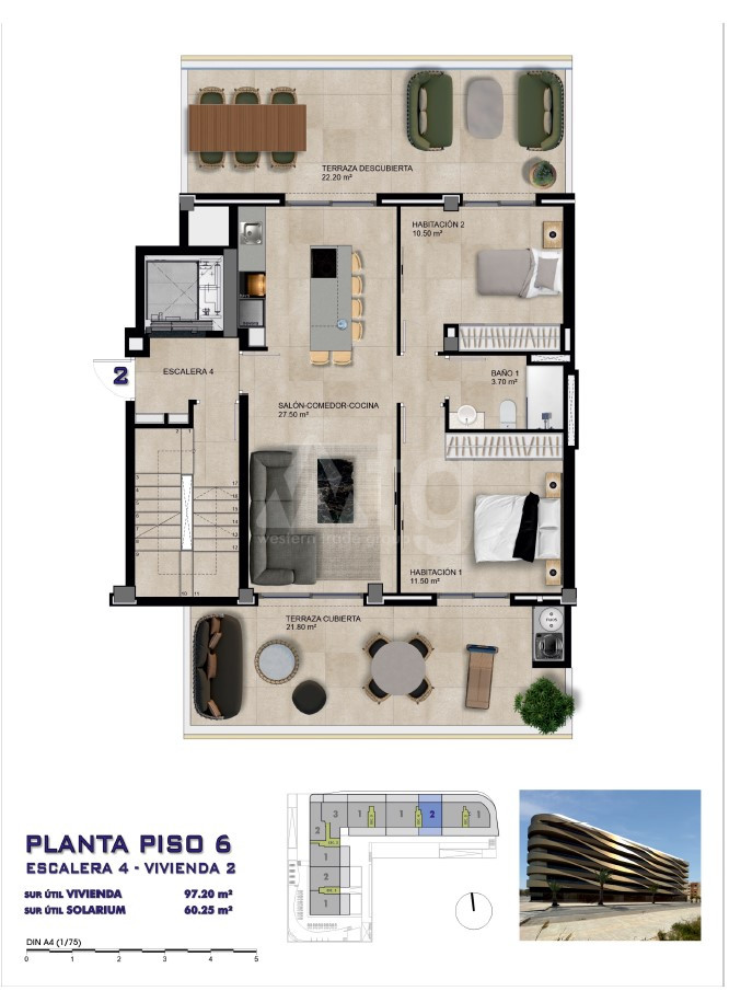 Penthouse de 2 chambres à Elche - LCT138902 - Photo 1