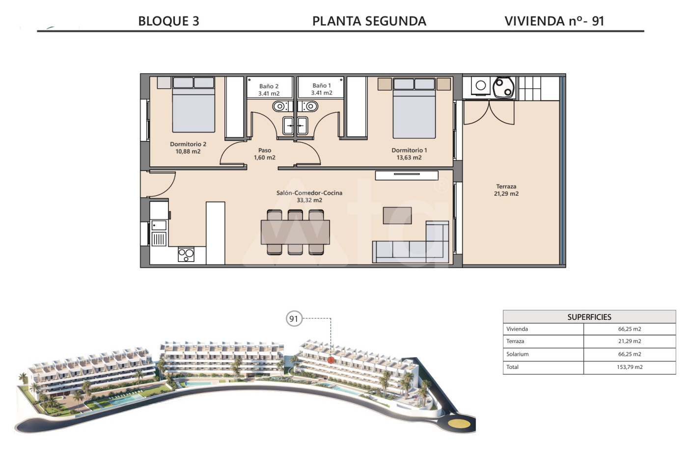 Penthouse cu 2 dormitoare în Finestrat - IM140726 - Imagini 1