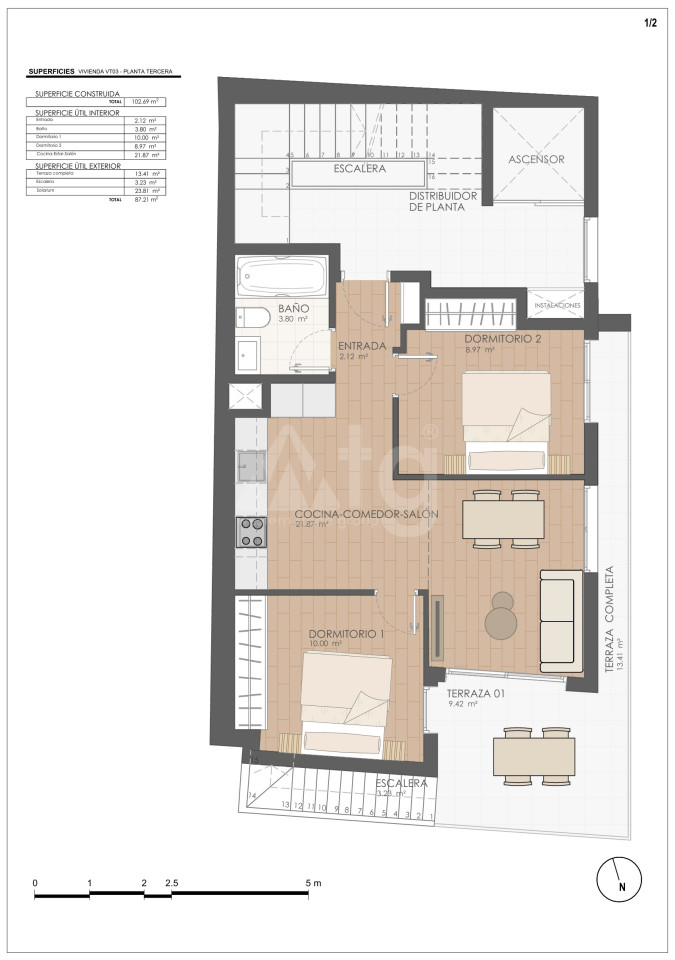 Penthouse de 2 chambres à Santa Pola - GBI142763 - Photo 1