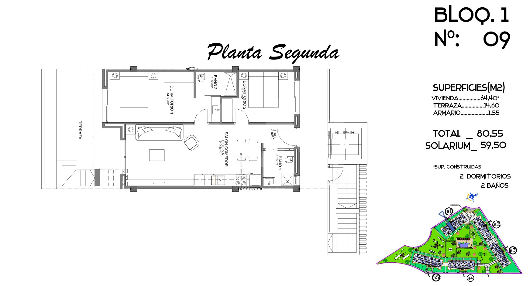Penthouse   v Guardamar del Segura, 2 ložnice - CN143109 - Foto 1