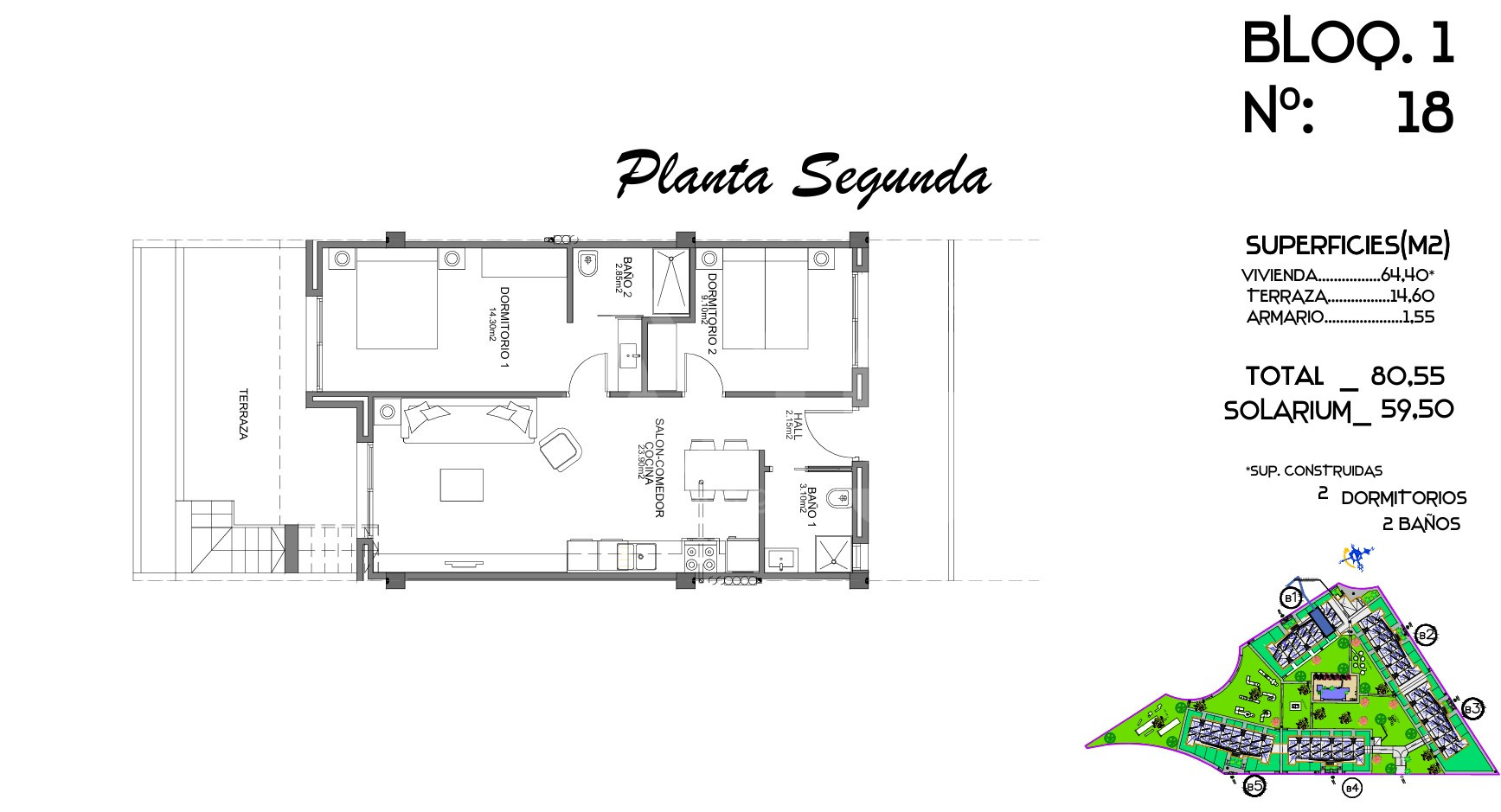 Penthouse   v Guardamar del Segura, 2 ložnice - CN143127 - Foto 1