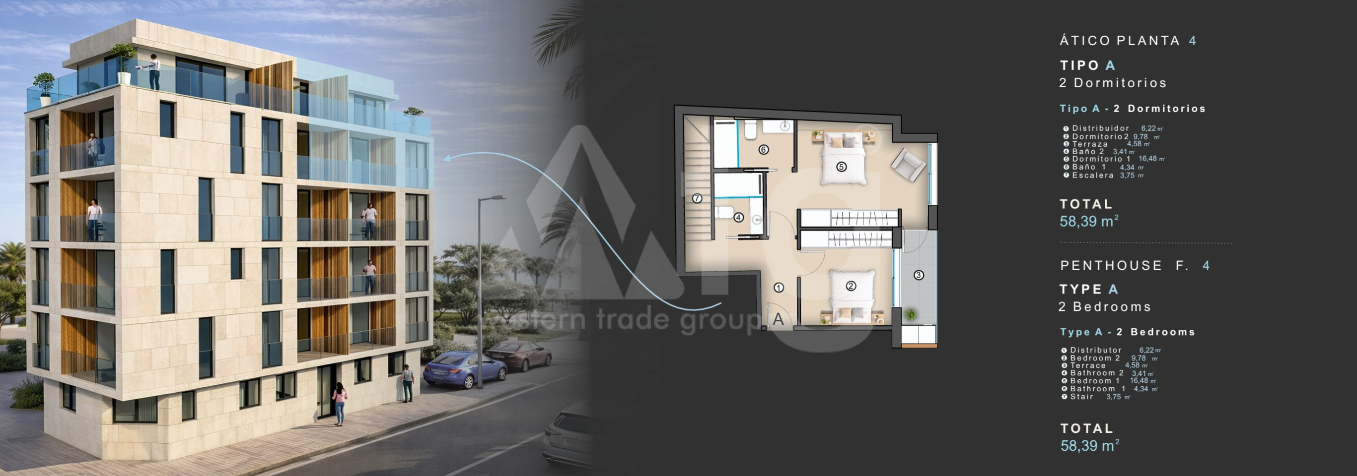 Ático de 2 habitaciones en Torrevieja - KR145269 - Foto 1