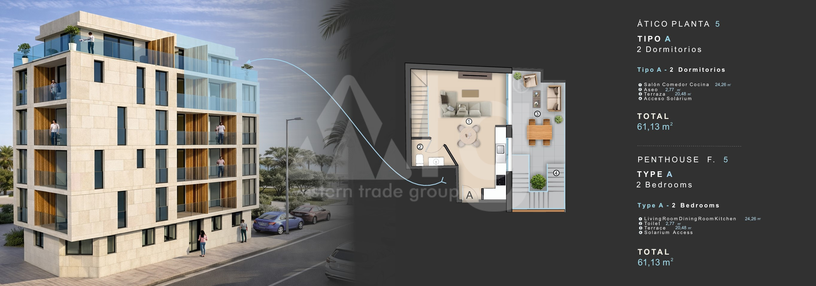 Ático de 2 habitaciones en Torrevieja - KR145269 - Foto 2