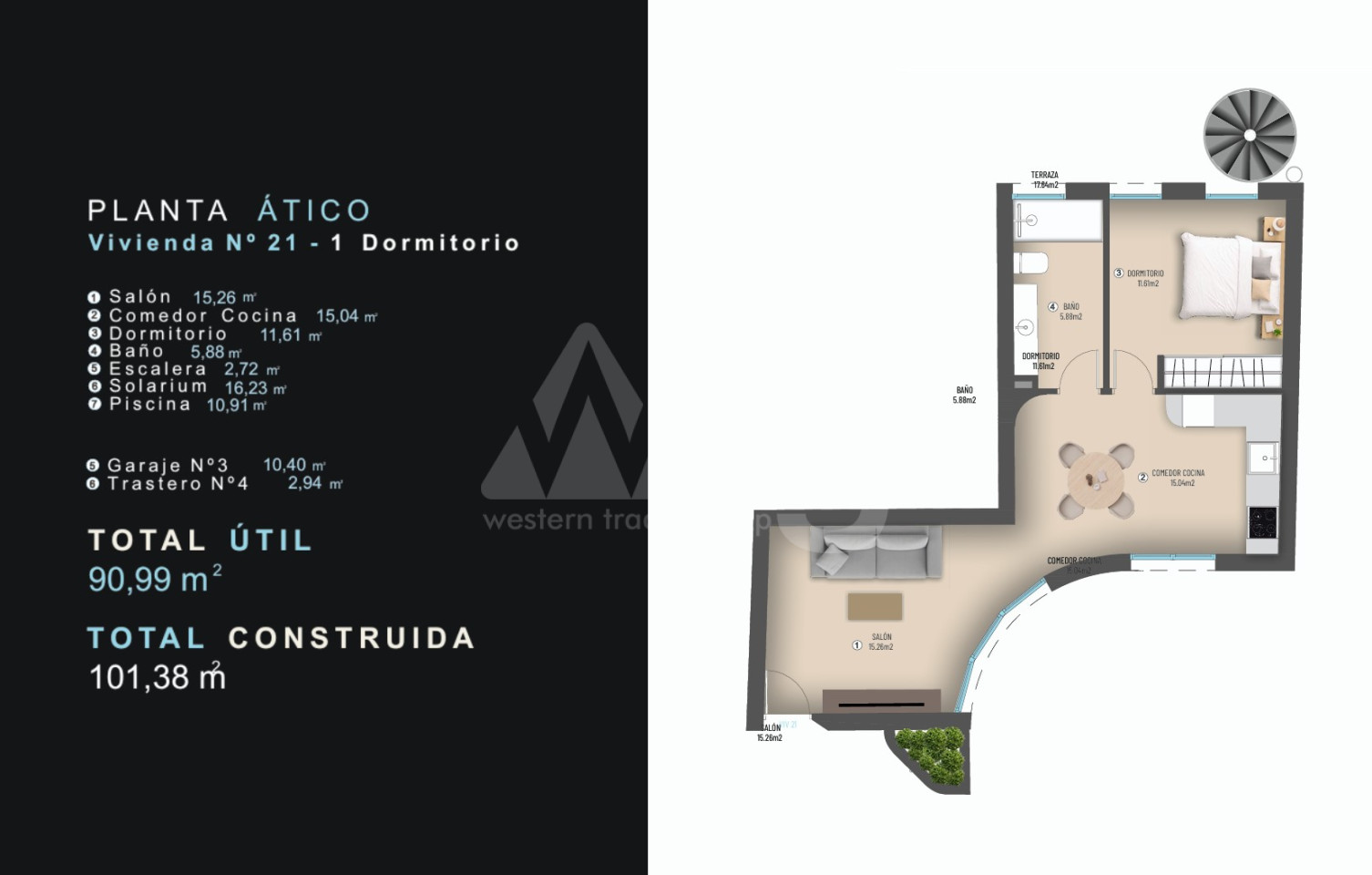 Penthouse de 1 chambre à Torrevieja - KR145305 - Photo 1