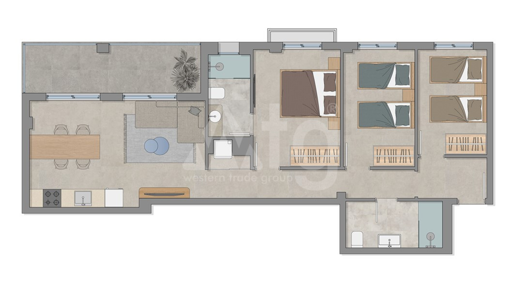 Apartmán   v Elche, 3 ložnice - PO145887 - Foto 2
