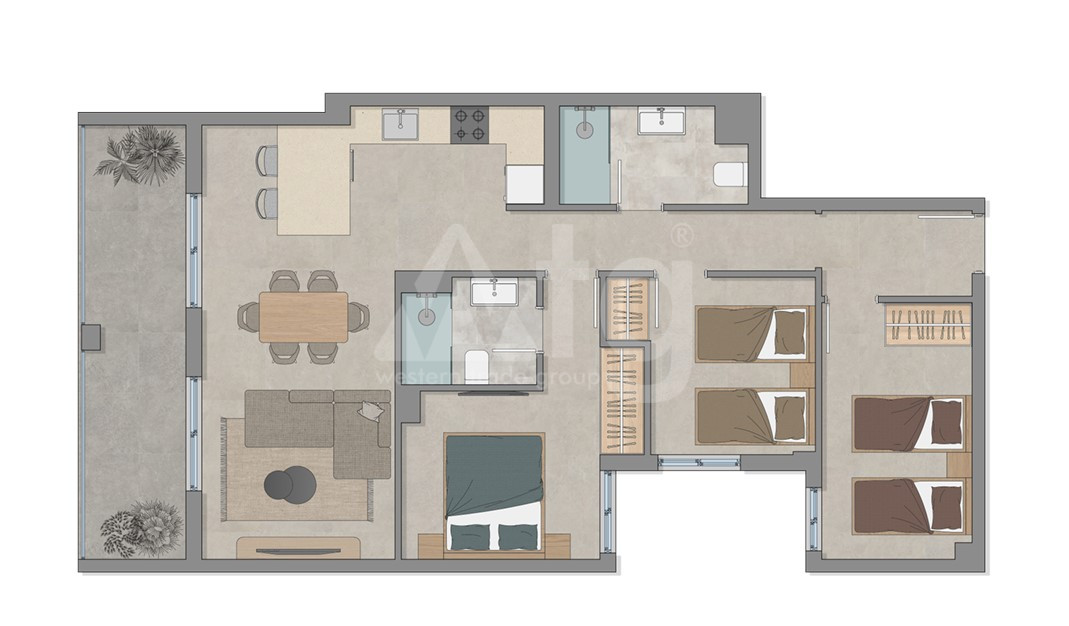 Apartmán   v Elche, 3 ložnice - PO145894 - Foto 2