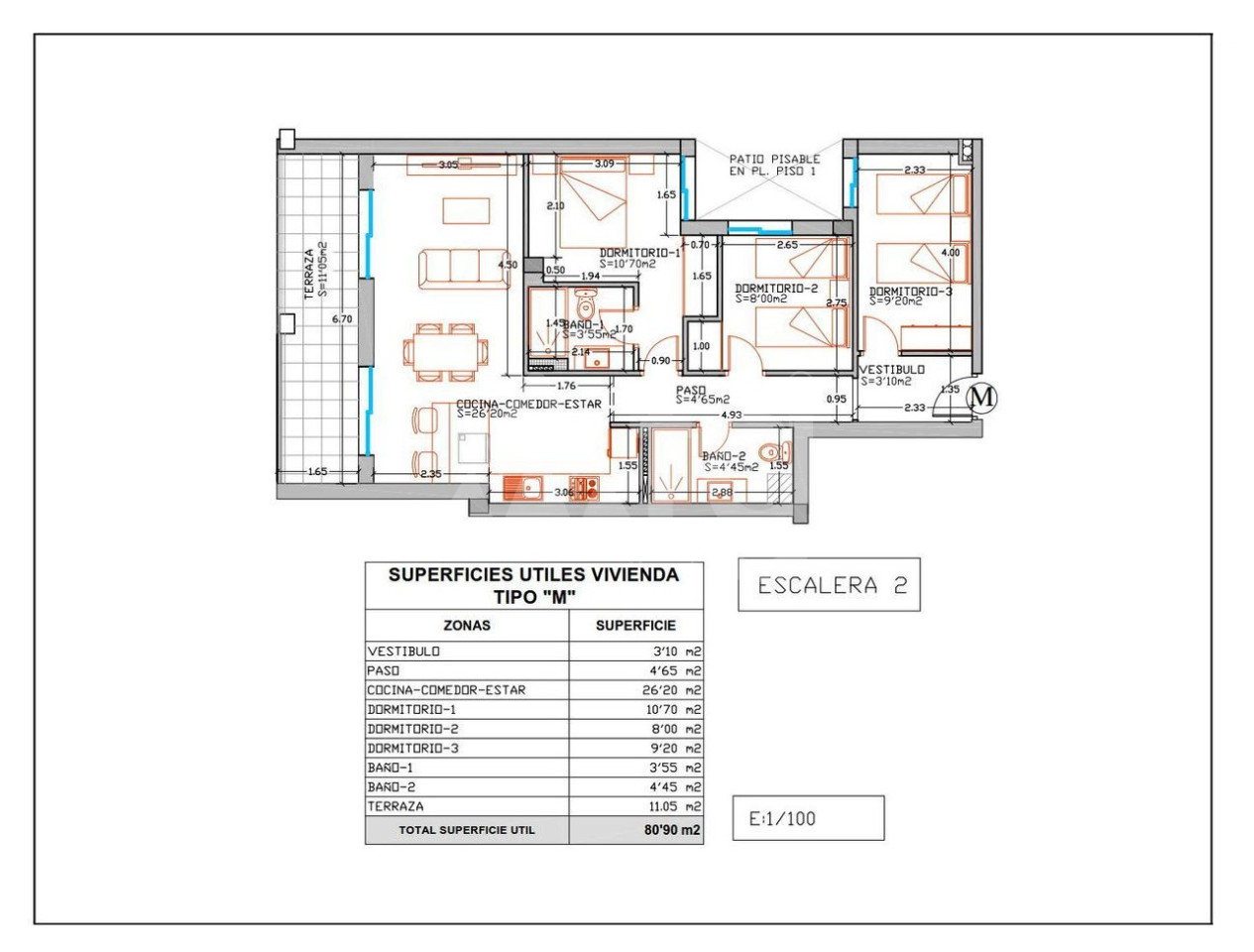 Apartmán   v Elche, 3 ložnice - PO145896 - Foto 1