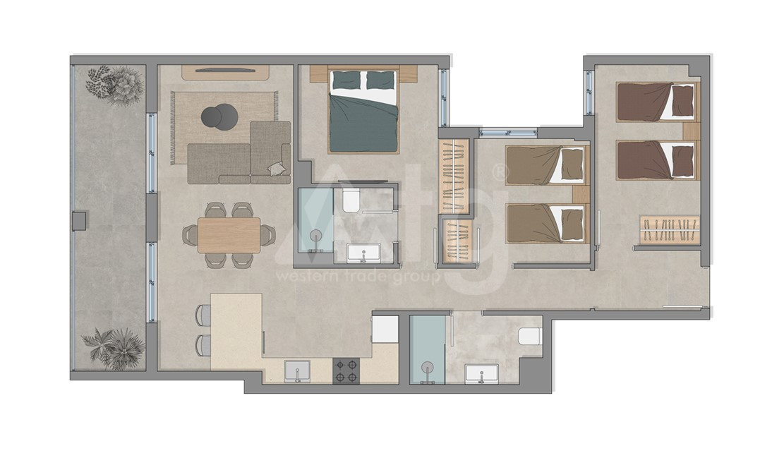 Apartmán   v Elche, 3 ložnice - PO145896 - Foto 2