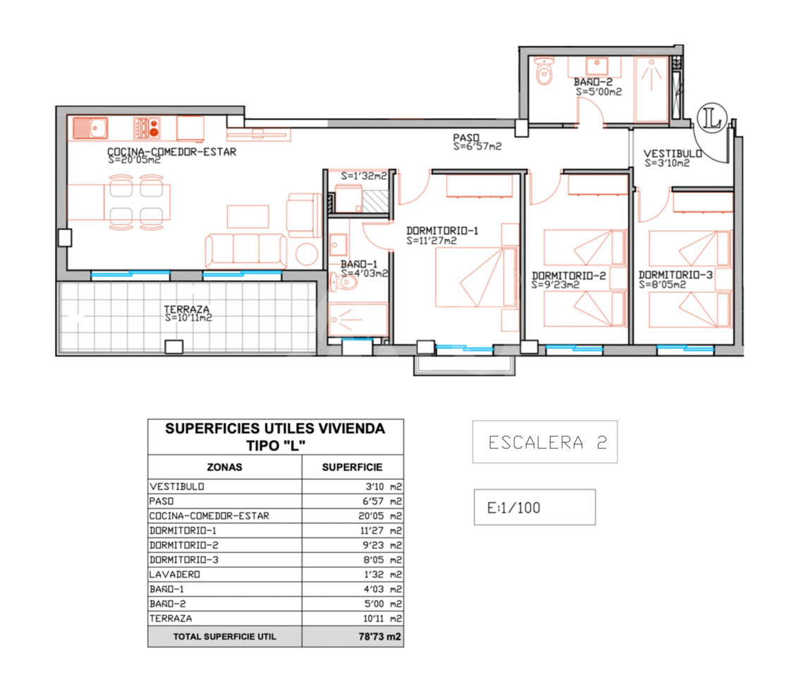 Apartmán   v Elche, 3 ložnice - PO145897 - Foto 1