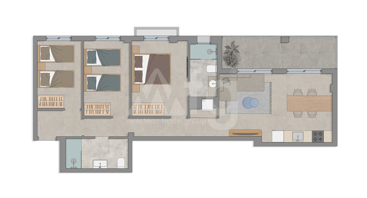 Apartmán   v Elche, 3 ložnice - PO145900 - Foto 2