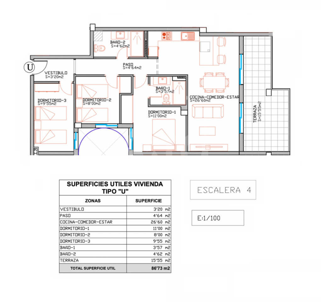 Apartmán   v Elche, 3 ložnice - PO145901 - Foto 1