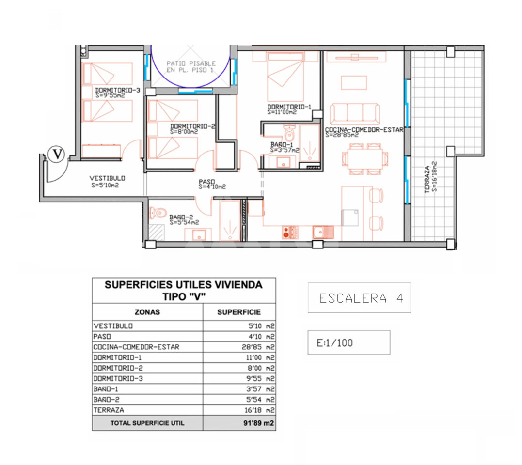 Penthouse   v Elche, 3 ložnice - PO145905 - Foto 1
