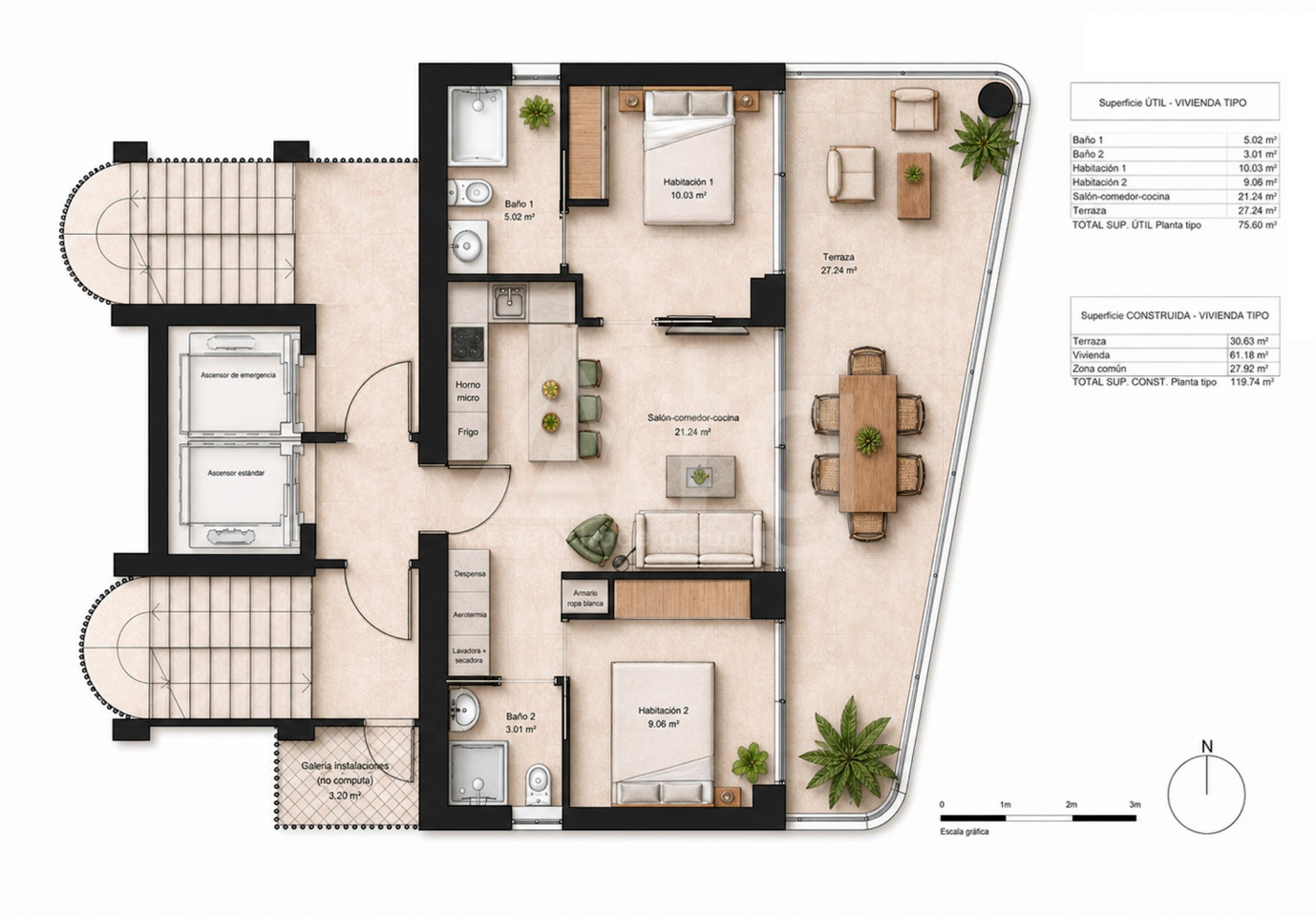 Penthouse de 2 chambres à Calp - GTG147670 - Photo 3