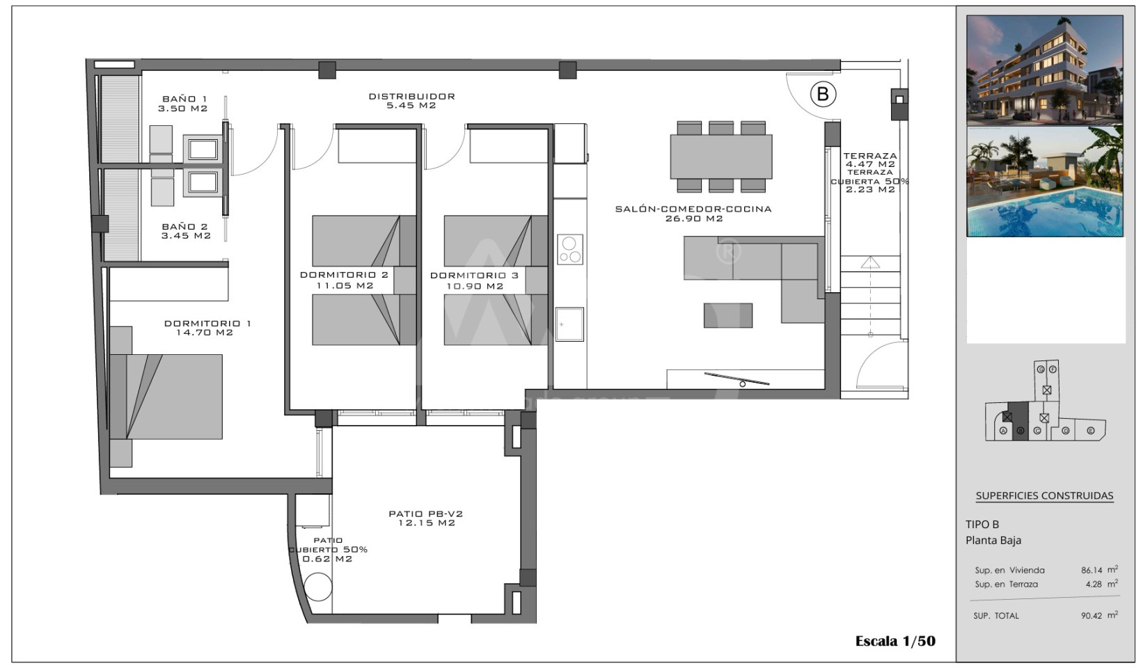 Apartmán   v Santa Pola, 3 ložnice - EB148379 - Foto 1