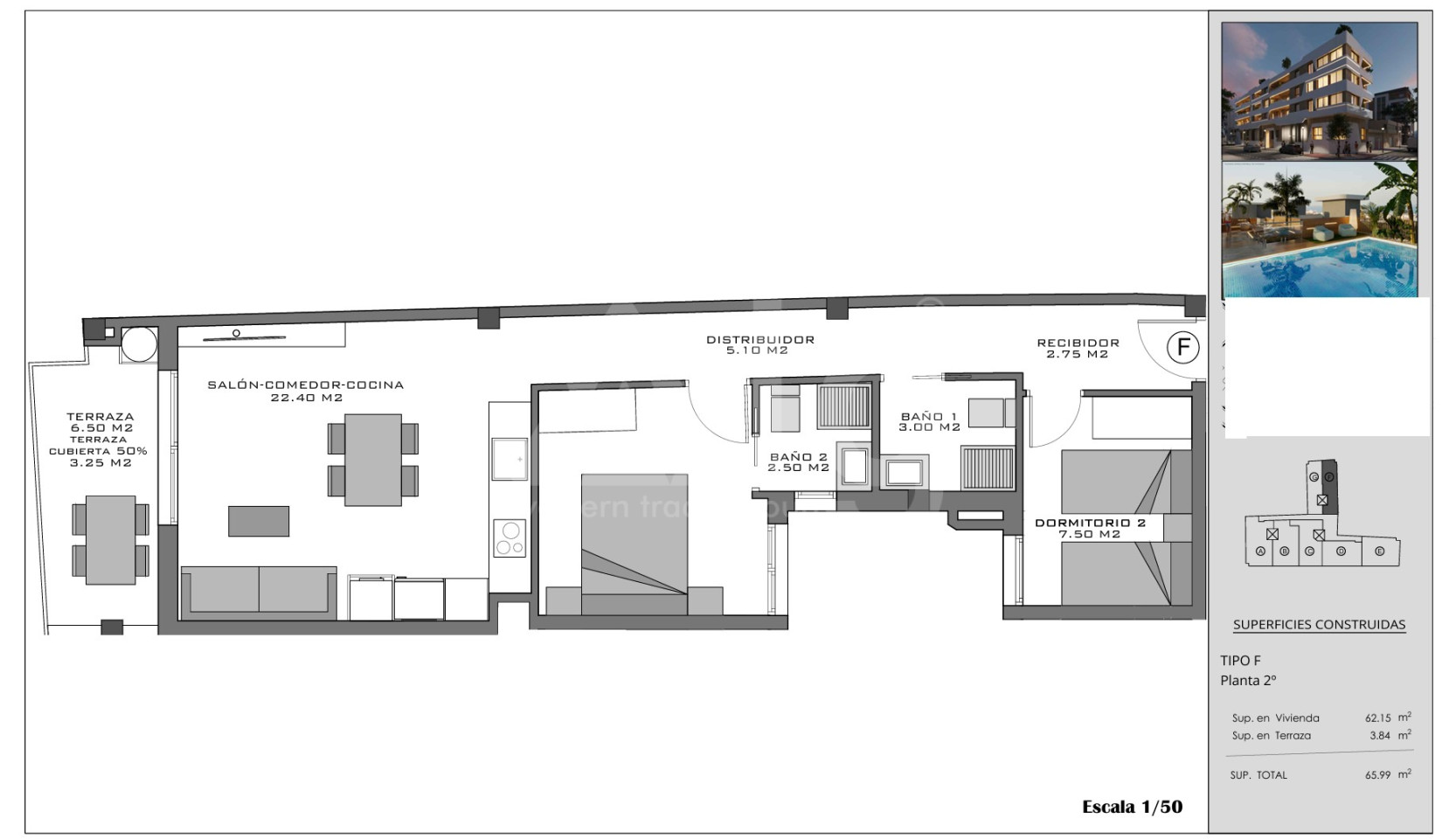 Appartement de 2 chambres à Santa Pola - EB148382 - Photo 1