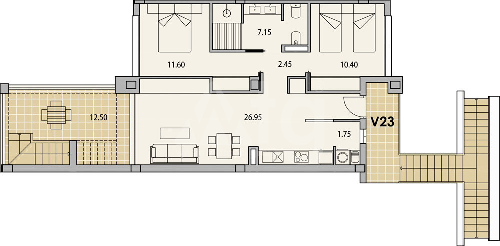 2 Schlafzimmer Penthouse-Wohnung in Los Urrutias - PFA1117661 - 1