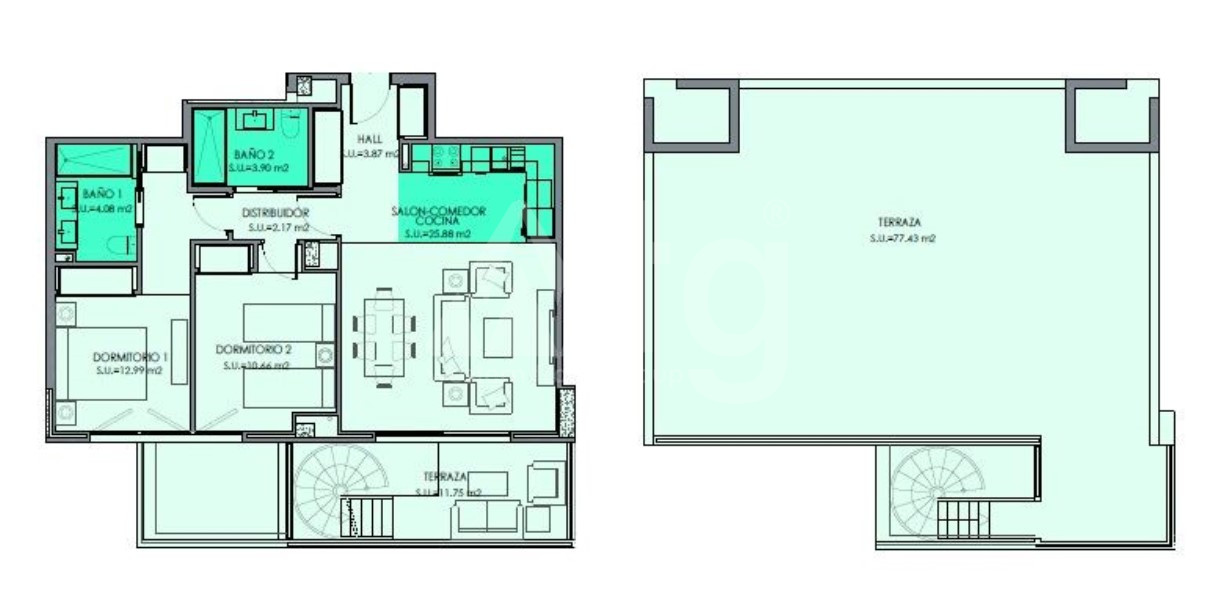 2 Schlafzimmer Penthouse-Wohnung in Calp - GHB1117849 - 1