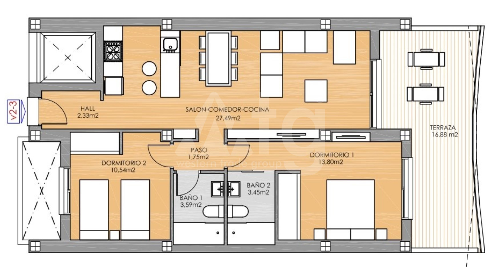 2 Schlafzimmer Appartement in Playa Flamenca - RPF19899 - 1