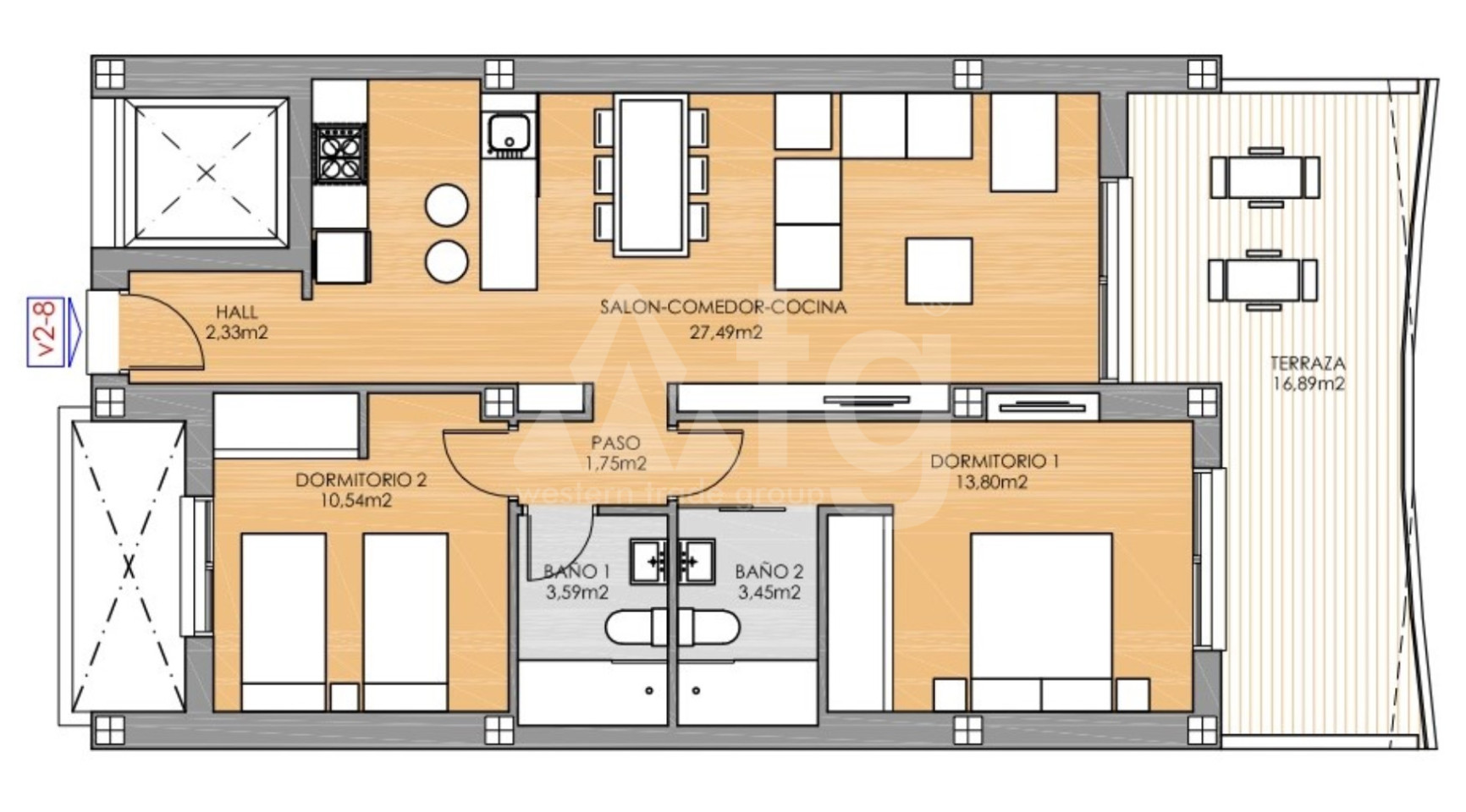 2 bedroom Apartment in Playa Flamenca - RPF19915 - 1