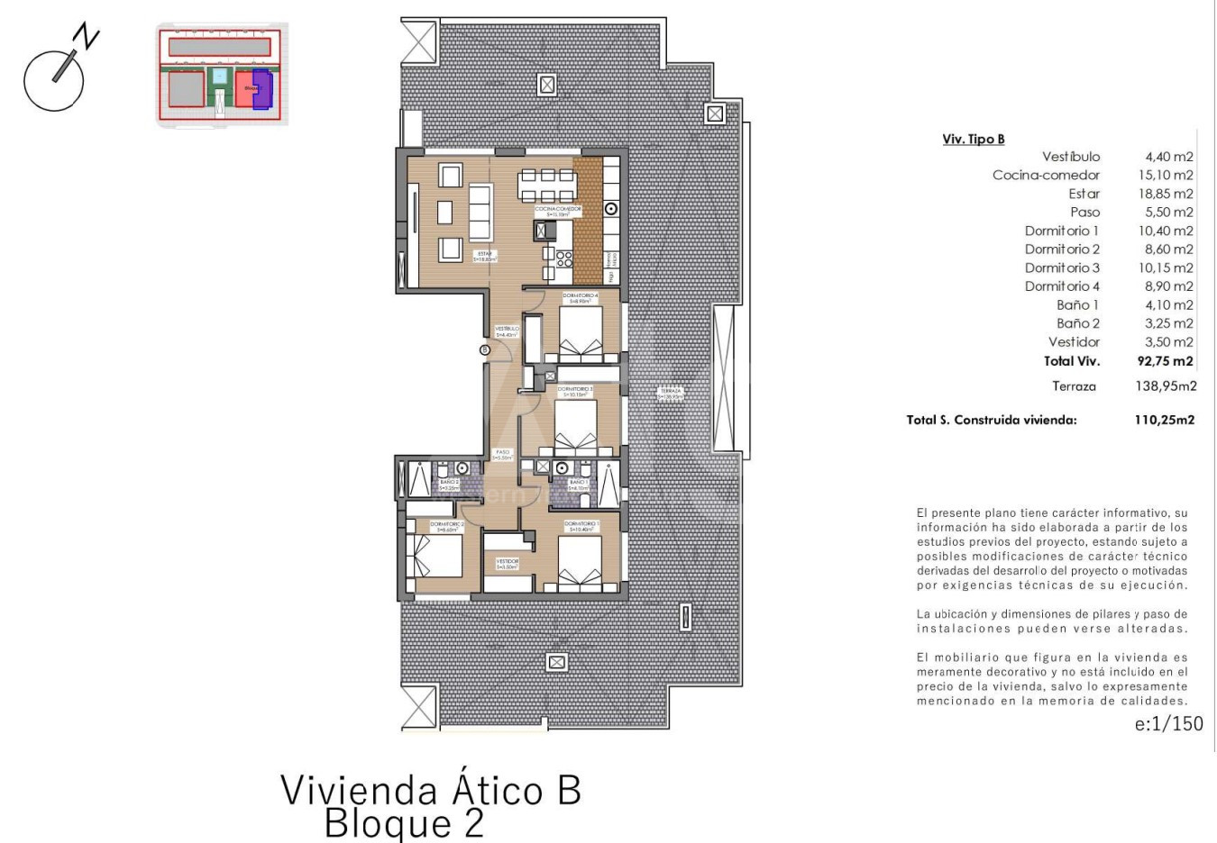 Ático de 4 habitaciones en Murcia - UPP21317 - 1
