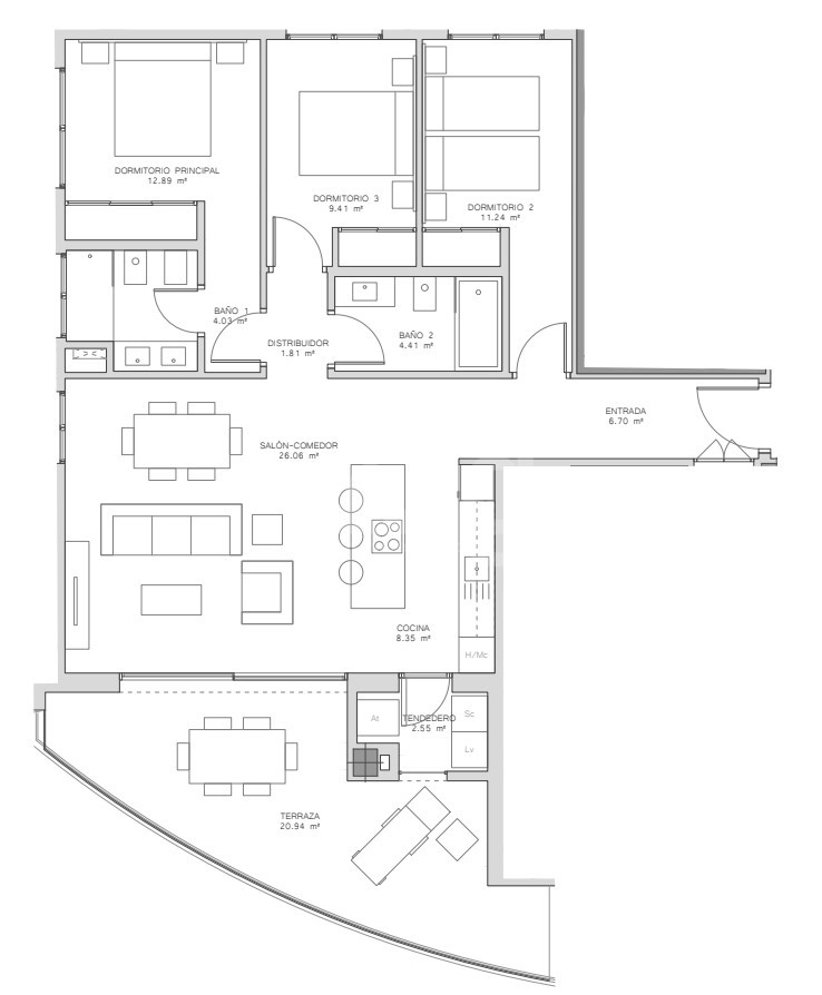 Apartament cu 3 dormitoare în Benidorm - GRR23451 - 1