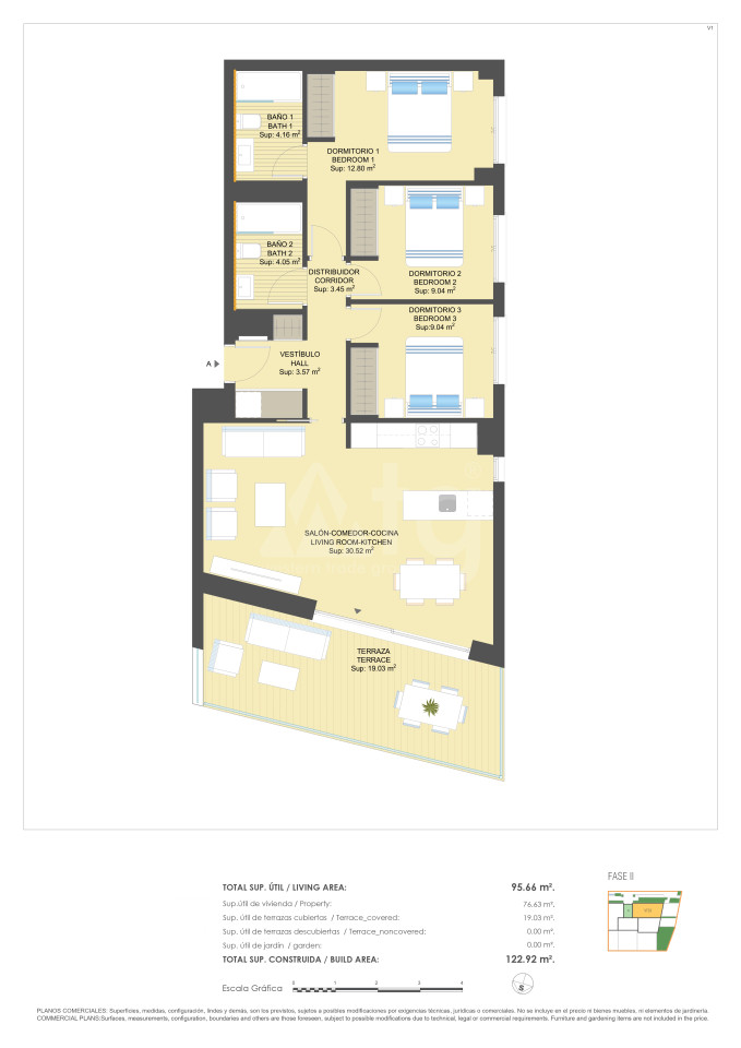 3 bedroom Apartment in Dehesa de Campoamor - UBA24220 - 1