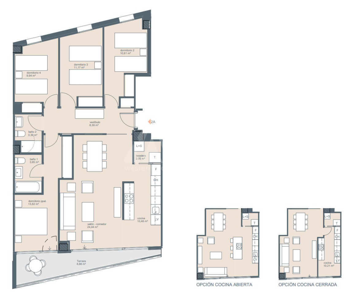 Apartament w Alicante, 4 sypialnie - AEH25958 - 1