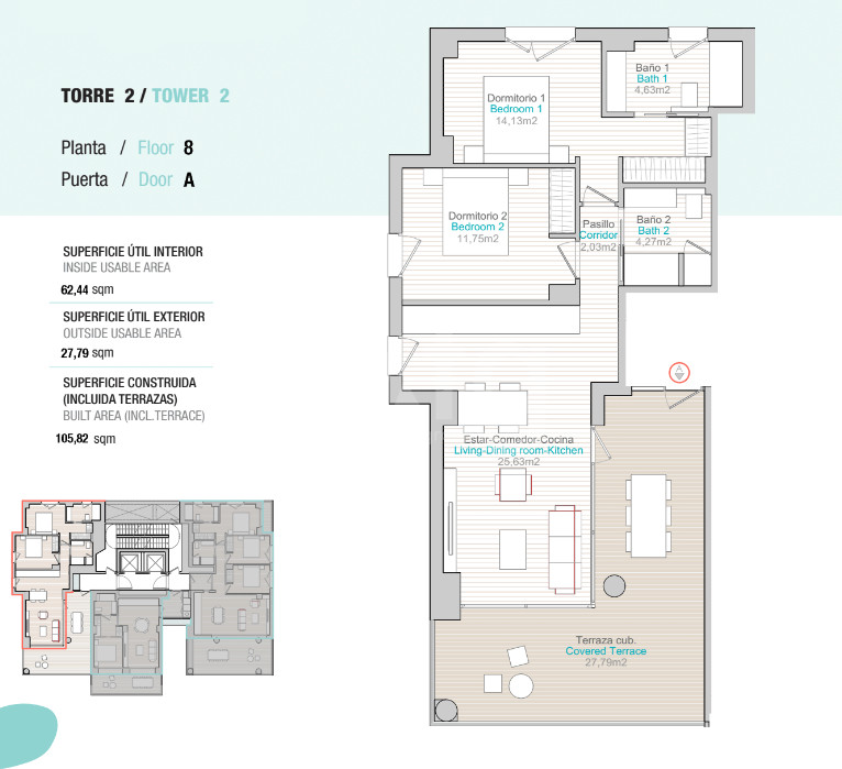 Apartamento de 2 habitaciones en Calpe - QUA26414 - 1