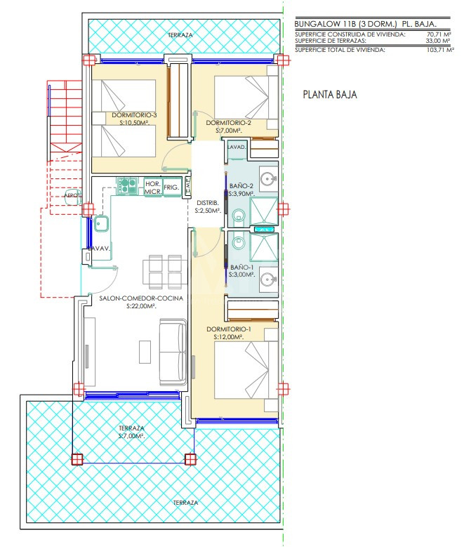 Bungalow de 3 habitaciones en Torrevieja - AGI26789 - 1