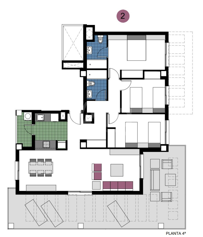 3 Schlafzimmer Appartement in Mil Palmeras - VP27282 - 1