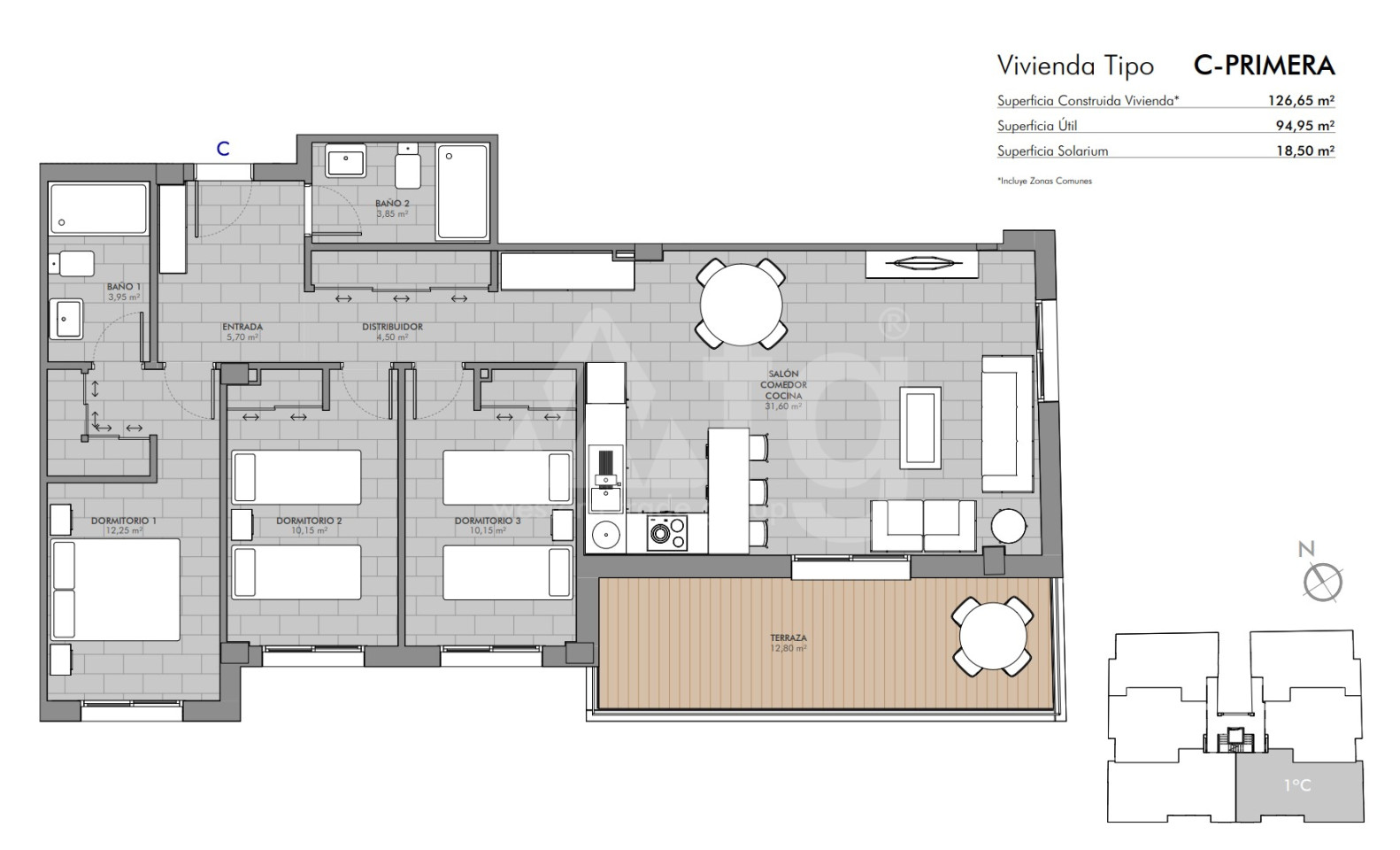 3 Schlafzimmer Appartement in Los Alcázares - CNS27509 - 1