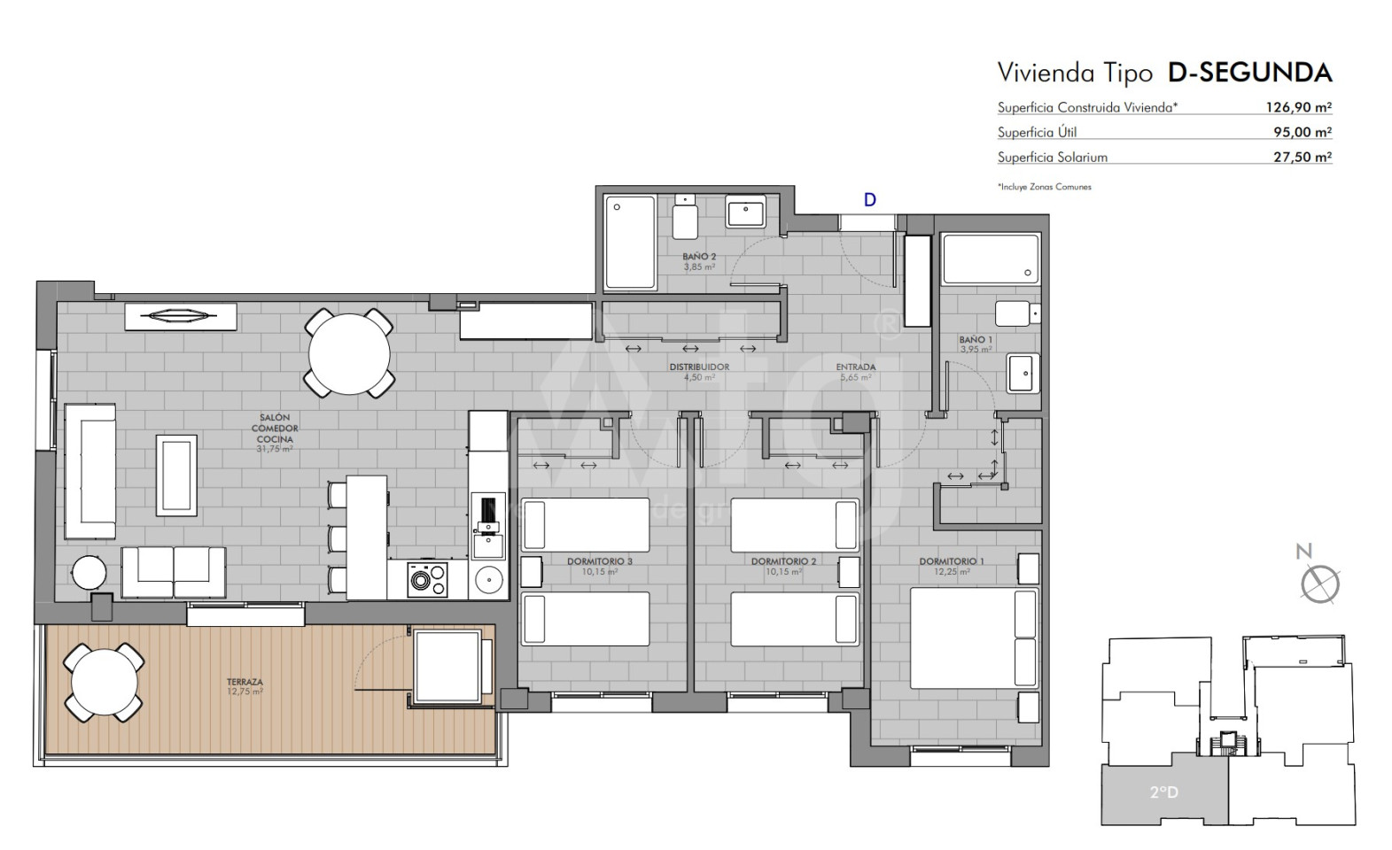 3 bedroom Penthouse in Los Alcázares - CNS27515 - 1