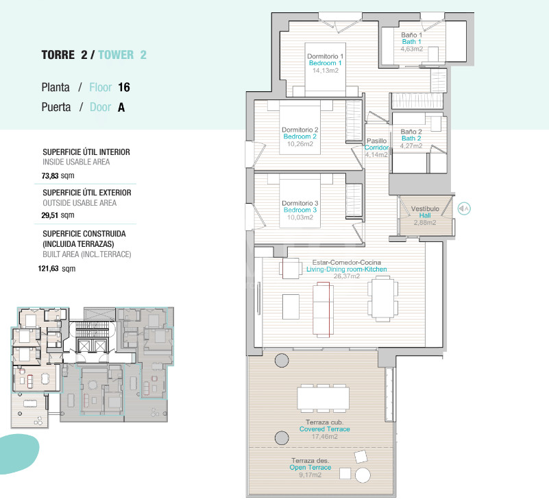 Apartament cu 3 dormitoare în Calpe - QUA27689 - 1
