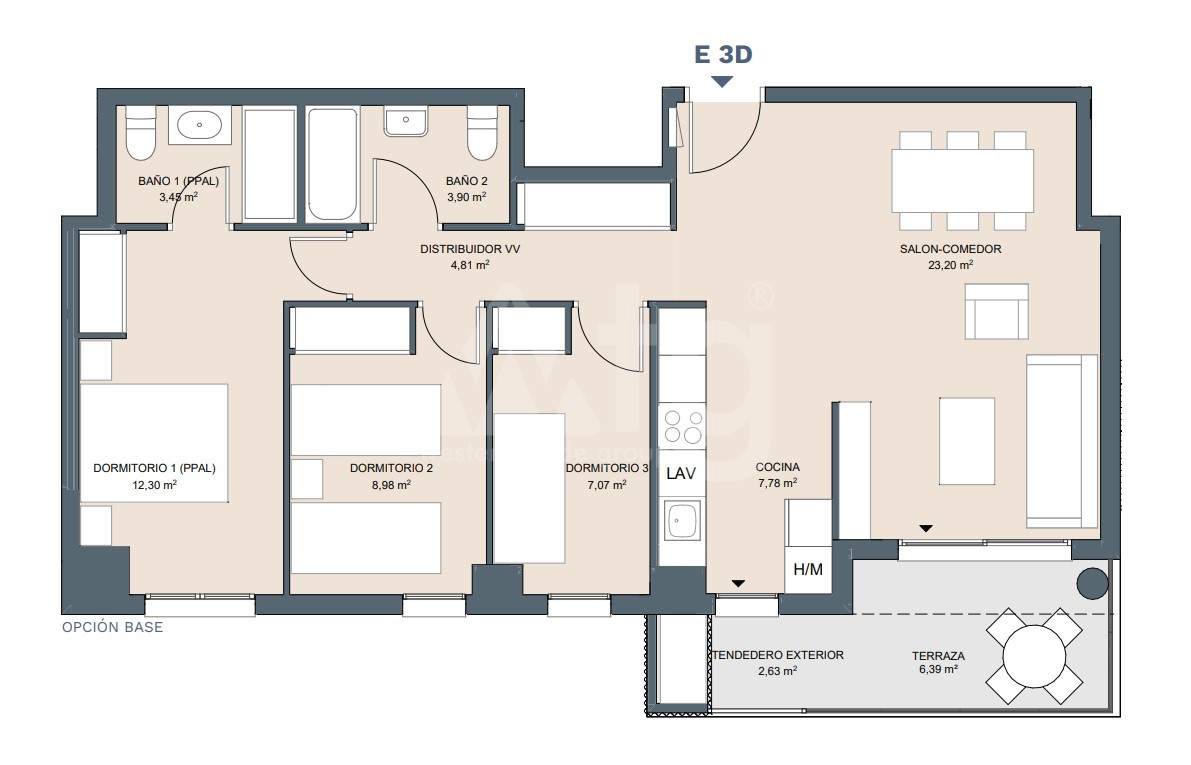 Appartement de 3 chambres à Denia - AEH28271 - 1
