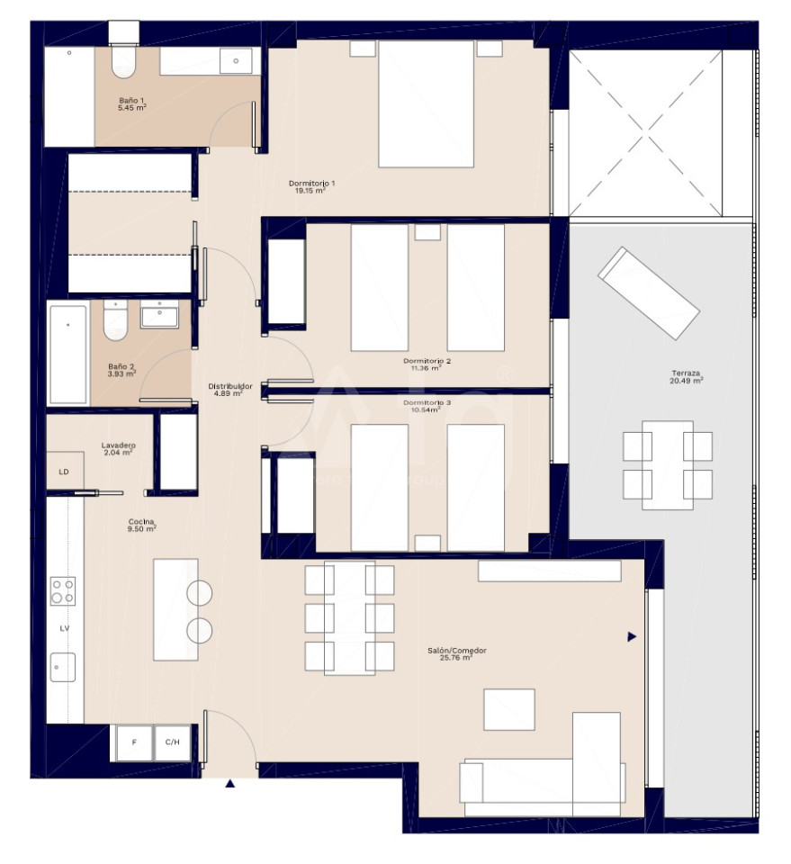 3 bedroom Apartment in Denia - AEH28334 - 1