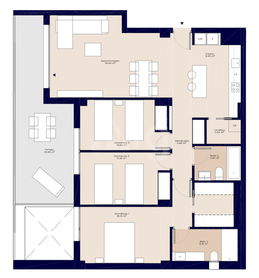 3 bedroom Apartment in Denia - AEH28359 - 1