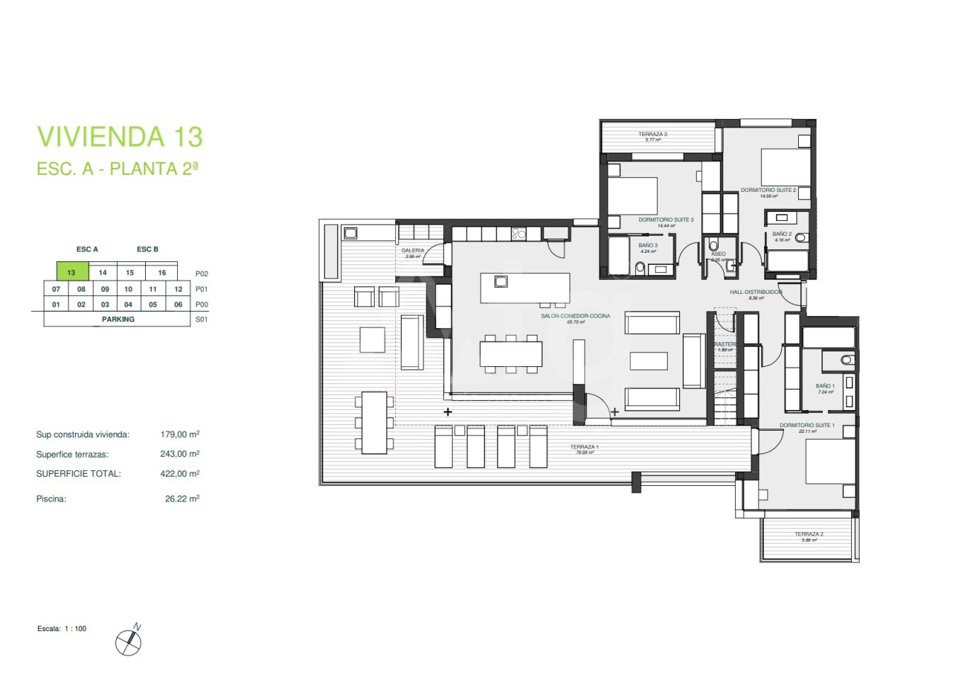3 Schlafzimmer Penthouse-Wohnung in Las Colinas - GRE28498 - 1