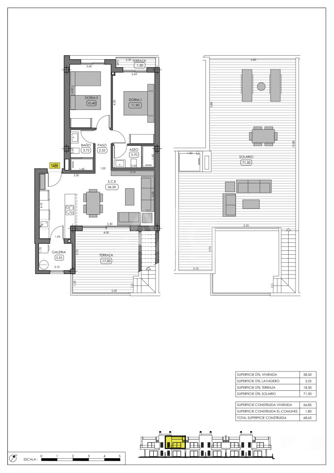 2 bedroom Penthouse in Algorfa - TRI28736 - 1