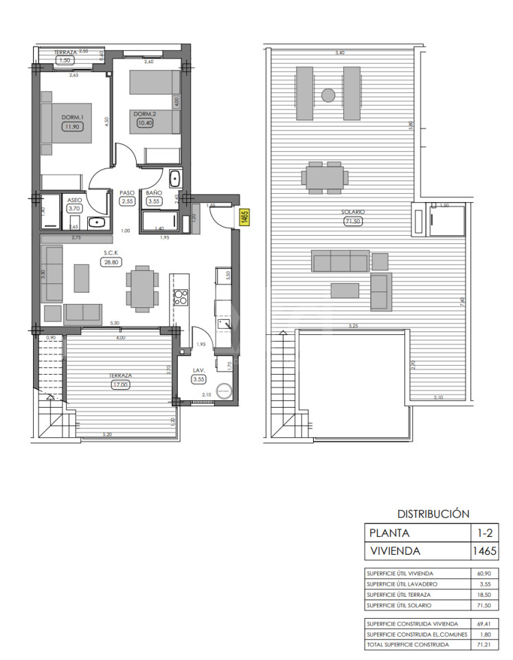 2 bedroom Penthouse in Algorfa - TRI28737 - 1