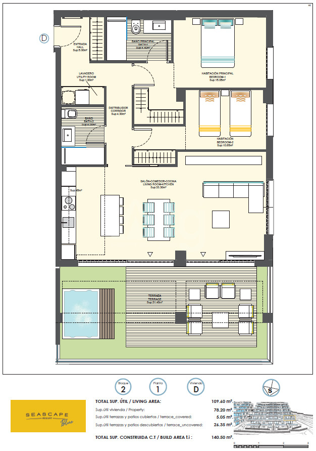 2 bedroom Apartment in Benidorm - UBA28856 - 1