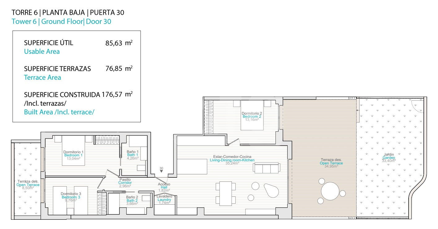 3 Schlafzimmer Appartement in Villajoyosa - QUA30130 - 1