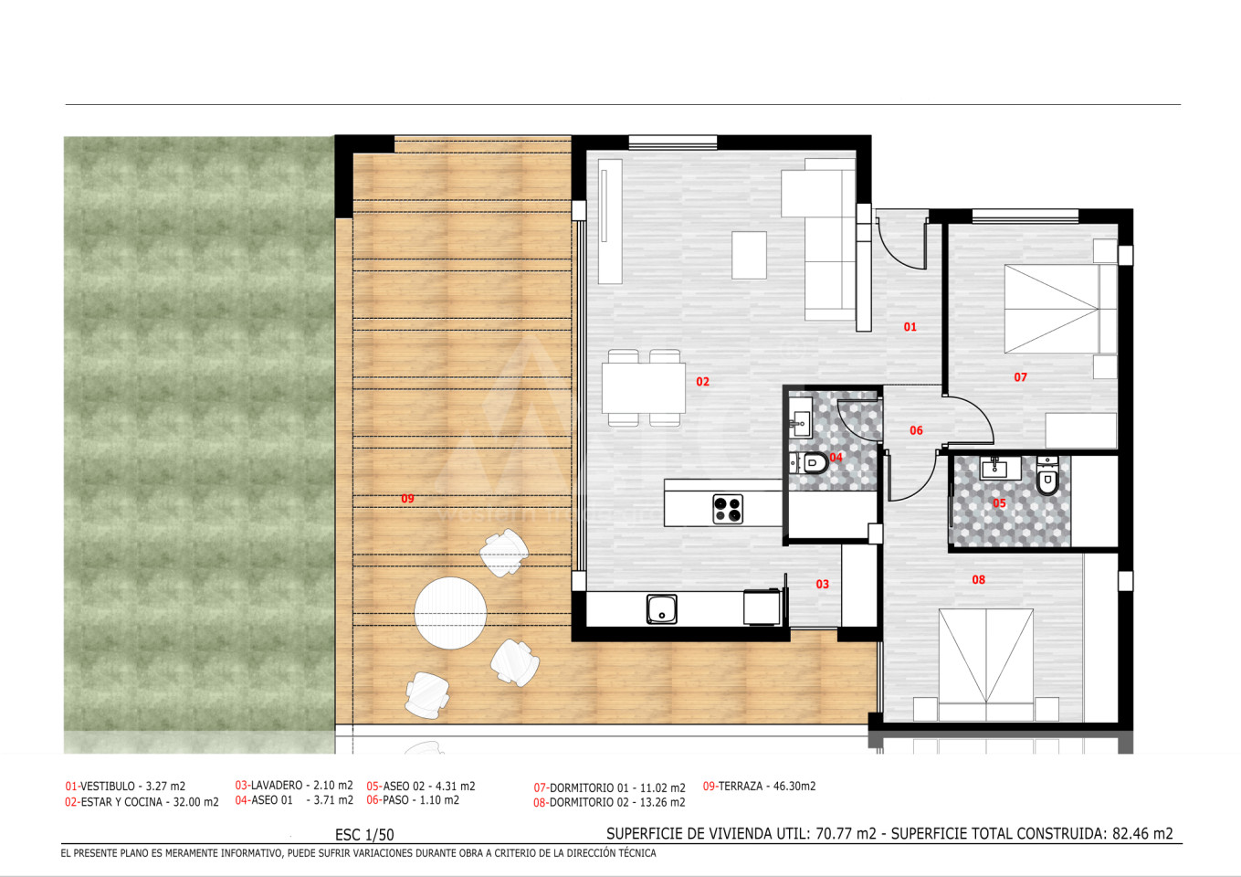 Apartamento de 2 habitaciones en Aspe - GPF30978 - 1