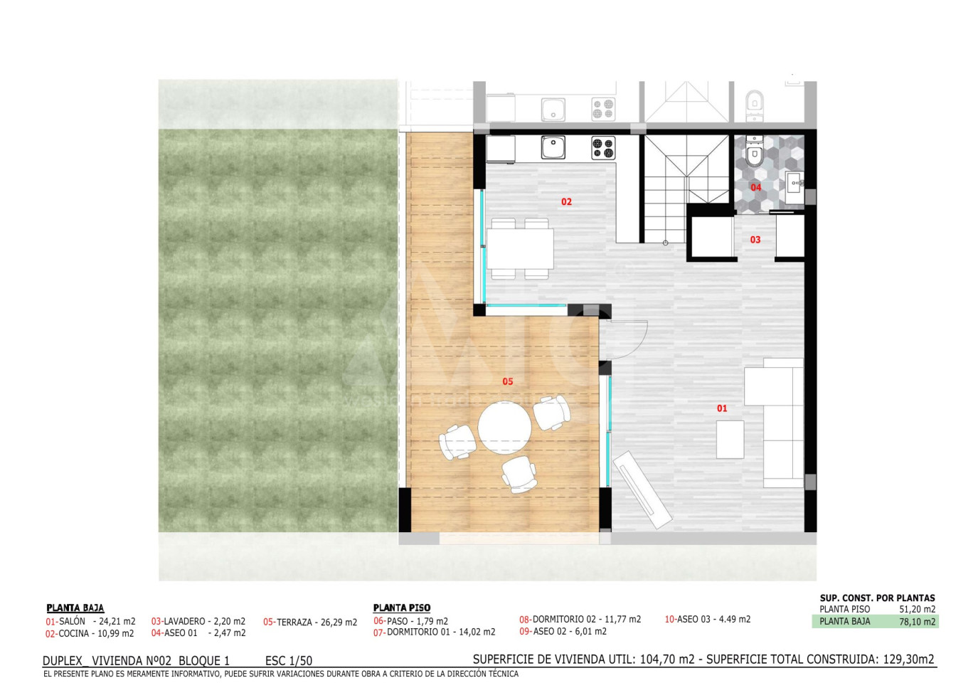 Duplex   v Monforte del Cid, 2 ložnice - GPF31452 - Foto 2