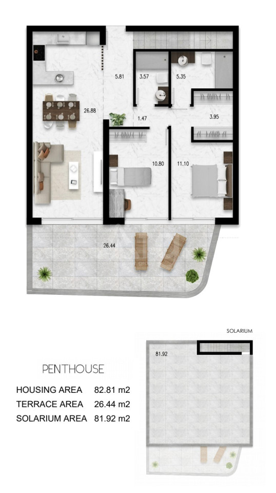 Penthouse w Los Dolses, 2 sypialnie - MVH32733 - 1