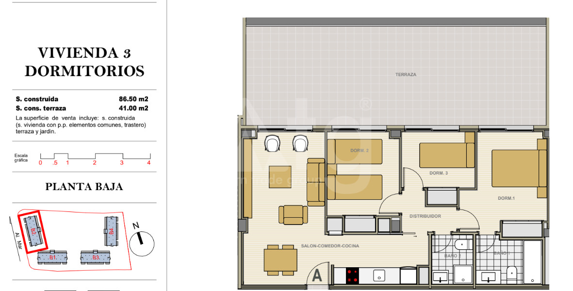 Appartement de 3 chambres à Denia - DNA33226 - 1